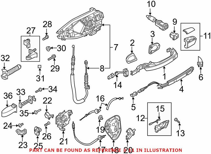 Audi Exterior Door Handle Cover - Front Passenger Side